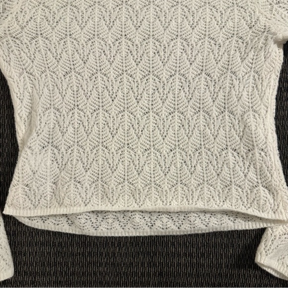 NWOT Abercrombie Merino Wool-Blend Slash Sweater Top in Cream - Picture 7 of 9